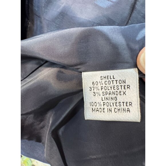 Talbots Womens Preppy Blazer Coat Stretch Size 14 Navy Long Sleeve Classic - Picture 4 of 14